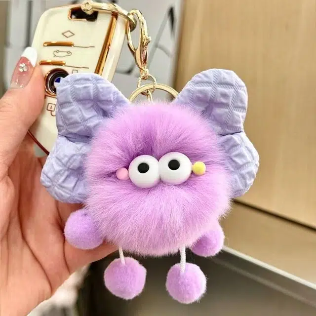 童年米菲 可爱蝴蝶结小球球 挂饰钥匙扣 玩偶 毛绒挂件
