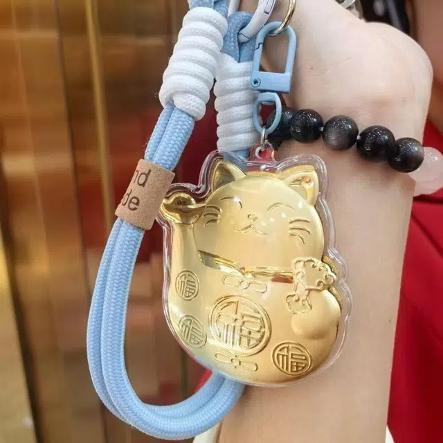 麟典 招财猫手机链 元宝平安纳福钥匙扣新中式精致可爱背包挂绳储值金钱币宝藏高级小众保值礼盒#好运 金 挂件 男女同款情侣款