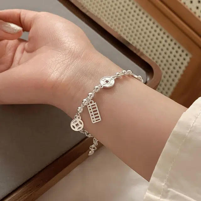 麟典 钱币算盘  精打细算 小众设计高级感 合金 手链 女款