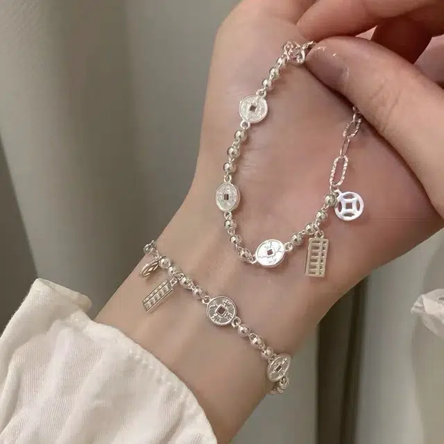 麟典 钱币算盘  精打细算 小众设计高级感 合金 手链 女款