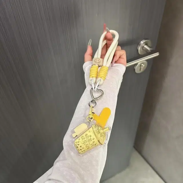 麟典 珍珠奶茶快乐起飞手机链平安纳福新中式储值金钱币背包挂绳宝藏高级小众保值 礼盒#好运 金 挂件 男女同款情侣款