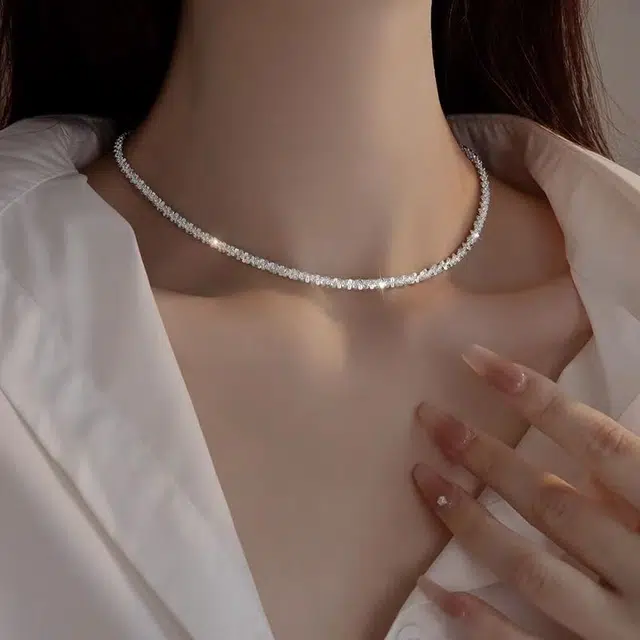麟典 波光粼粼  轻奢优雅高级感 通勤百搭 合金 项链 女款