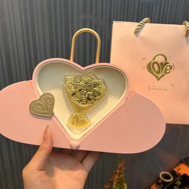 麟典 玫瑰花束真爱浪漫永不凋谢 十全十美告白平安纳福储值新中式永生花摆件宝藏高级小众本命年礼盒#好运 金 金片 男女同款情侣款