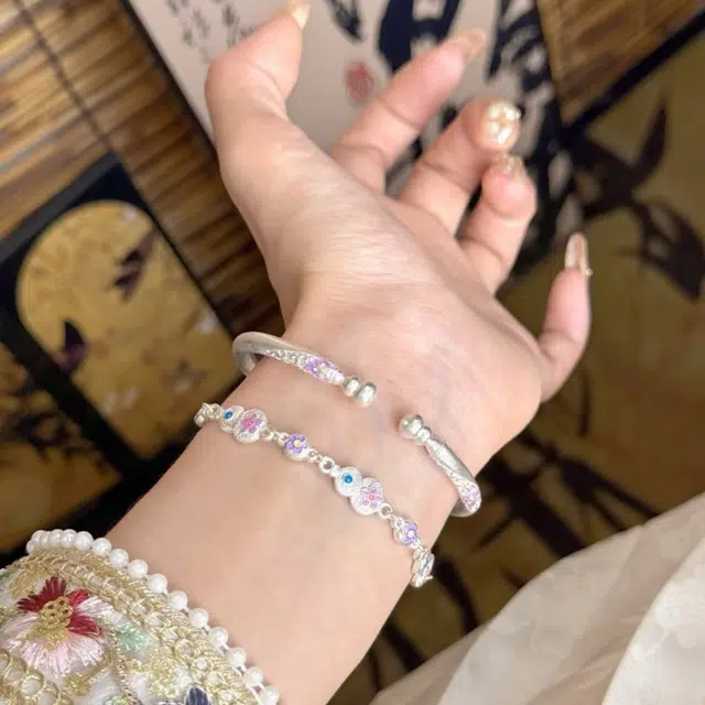 麟典 珐琅葫芦福禄 国潮复古轻奢精致手饰女 聚财转运 平安纳福 民族风大气饰品 告白  高级礼盒 #好运 合金 手链 女款