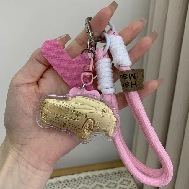 麟典 有车子豪车手机链 可爱包挂饰创意钥匙扣平安纳福美好寓意新中式国潮轻奢高级收藏纪念币 #好运 金 挂件 男女同款情侣款