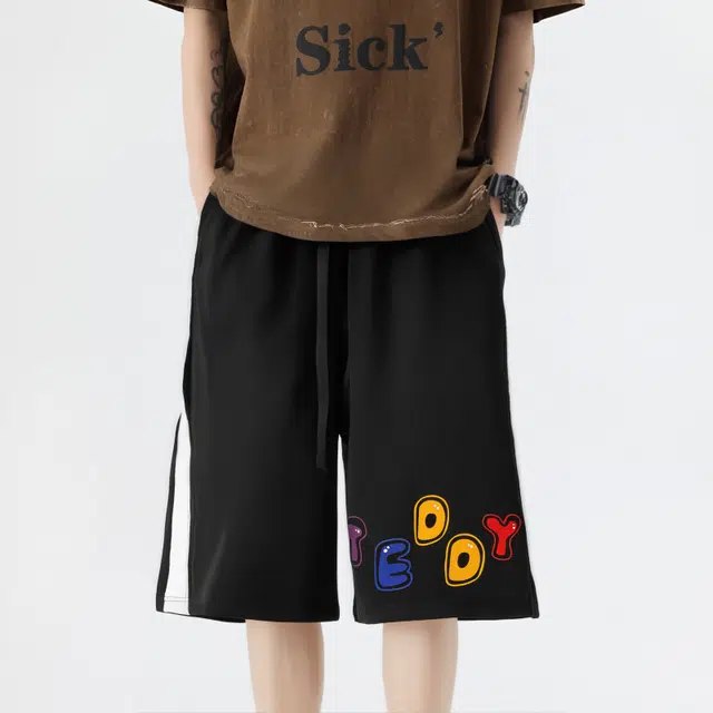 泰迪珍藏 运动透气亲肤舒适时尚简约百搭耐磨固色不变形宽松五分休闲短裤 男女同款