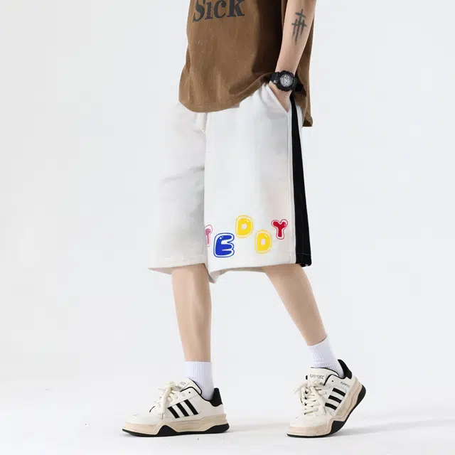 泰迪珍藏 运动透气亲肤舒适时尚简约百搭耐磨固色不变形宽松五分休闲短裤 男女同款