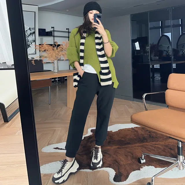 美洋 条纹 绵羊毛 绒线围巾 男女同款情侣款