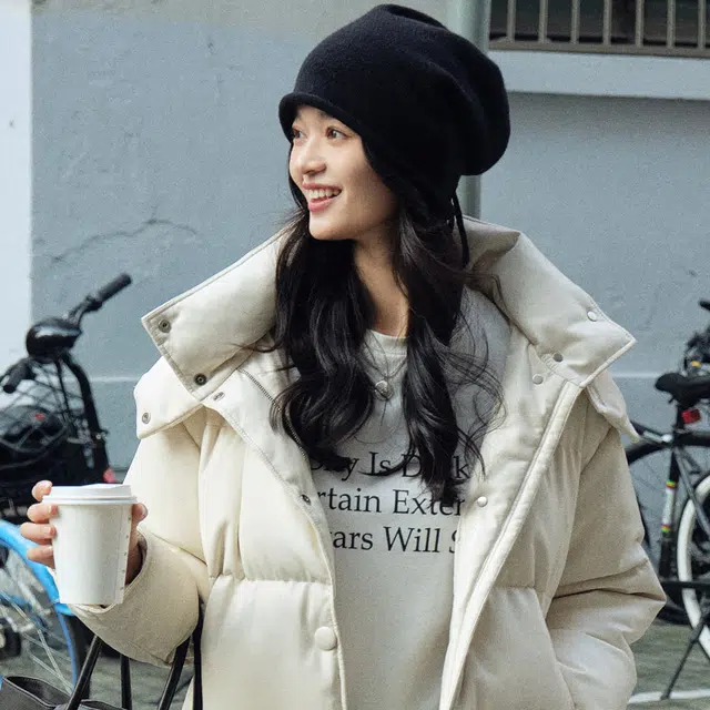 美洋 保暖纯色针织冷帽 腈纶 绒线帽 女款
