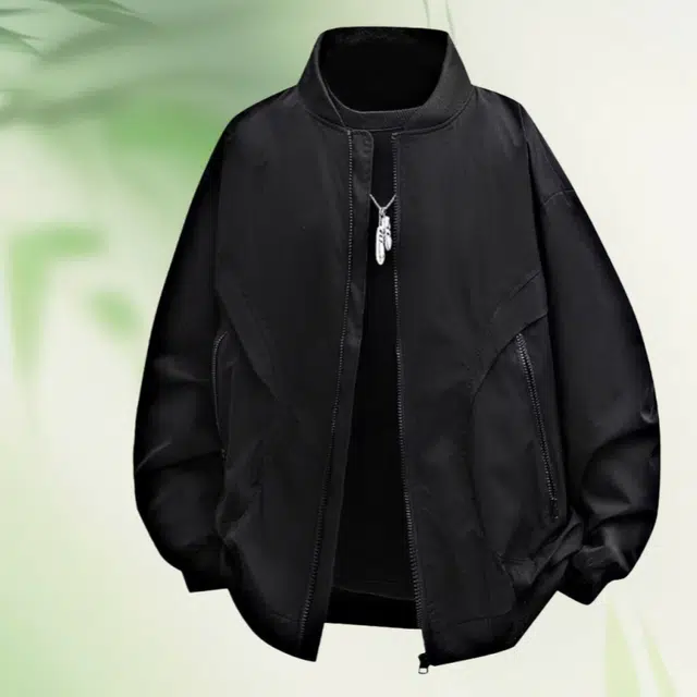 木木兔 潮流时尚秋季外套 情侣装 大码  简约百搭 宽松休闲户外防风 棒球服男美式潮牌高级感立领上衣夹克 男女同款