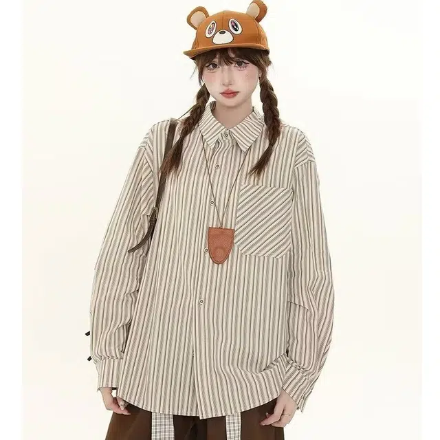 木木兔 潮流时尚  秋季外套  大码情侣装 宽松 格子长袖百搭文艺休闲衬衣上衣衬衫  男女同款