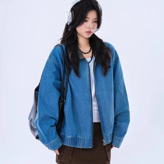 木木兔 潮流时尚秋季女装外套 简约百搭 美式复古短款高街情侣长袖上衣潮夹克 男女同款