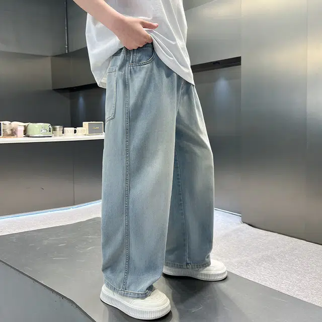 木木兔牛仔裤 时髦洋气冰丝防蚊炸街百搭 儿童款
