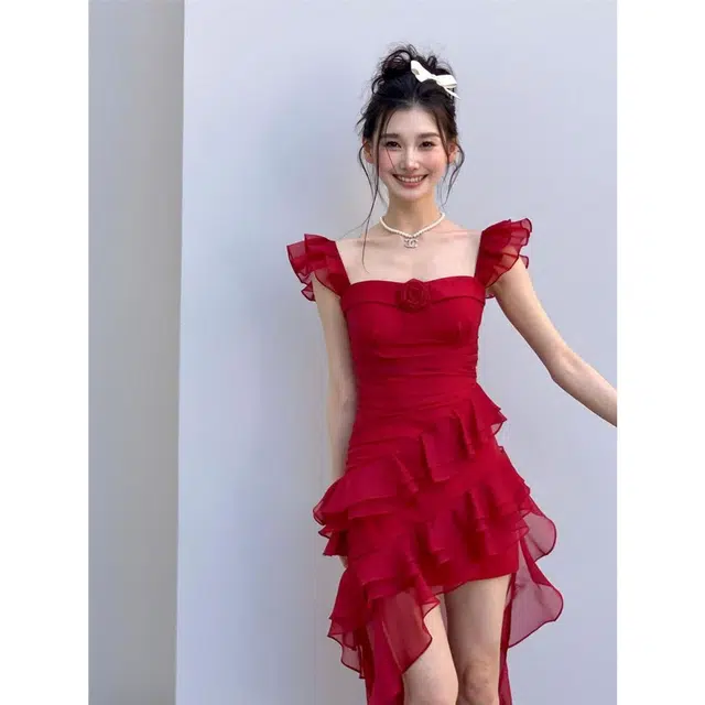 木木兔 合身方领适中无袖连衣裙 女款