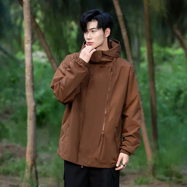 木木兔上装 潮流时尚秋季男外套 情侣装 大码冲锋衣 学生宽松 户外防风 日常通勤百搭 工装高街机能风夹克 青少年