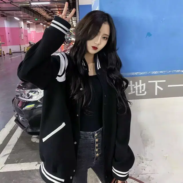 木木兔 潮流时尚秋季外套 情侣装 大码  简约百搭 宽松条纹棒球服秋冬美式复古休闲学生上衣夹克 男女同款