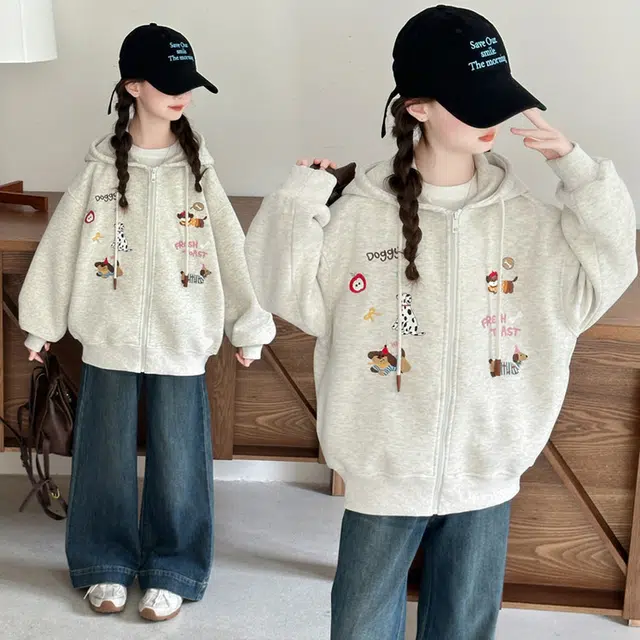 木木兔卫衣 潮流青春时尚 女童秋季外套   宽松舒适柔软 学生 连帽设计 休闲百搭 女孩学院风  中大童