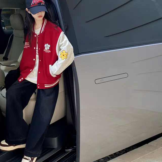 木木兔 棒球服 青春时尚 秋季女童外套 学院风 宽松舒适 学生 简约百搭休闲运动 潮流洋气 青少年