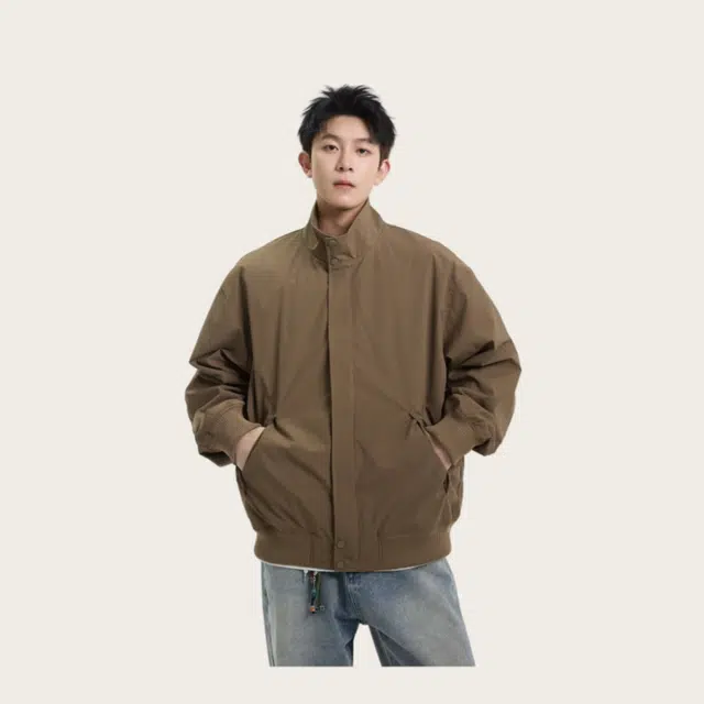 木木兔 潮流时尚秋季外套 情侣装 大码  简约百搭 宽松飞行员男春秋户外防风 休闲上衣夹克 男女同款