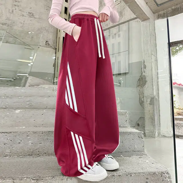木木兔长裤 青春时尚女童裤子宽松舒适春秋款休闲运动卫裤  简约百搭时髦洋气 儿童款