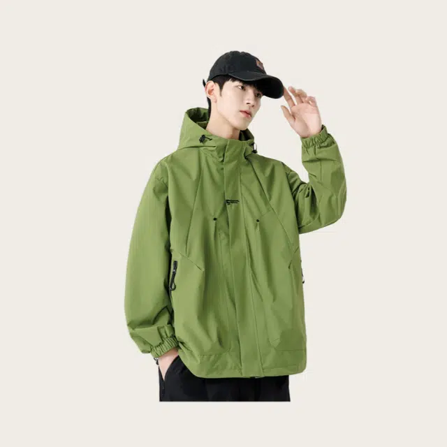 木木兔上装 潮流时尚秋季男外套 山系户外冲锋衣  情侣装 大码 学生宽松 防风防水 日常通勤百搭 夹克连帽 青少年