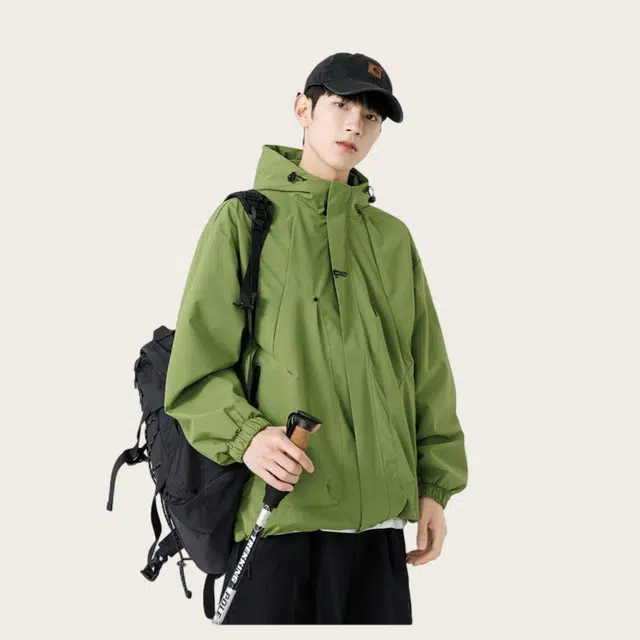 木木兔上装 潮流时尚秋季男外套 山系户外冲锋衣  情侣装 大码 学生宽松 防风防水 日常通勤百搭 夹克连帽 青少年