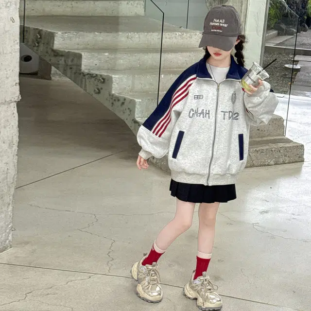 木木兔 棒球服 青春潮流时尚女大童外套 学院风 立领潮范宽松舒适秋季简约百搭休闲运动 青少年