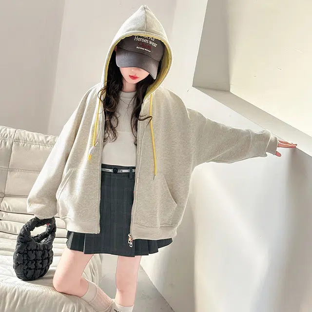 木木兔卫衣 潮流青春时尚 女童外套   宽松舒适柔软 连帽设计 韩范休闲百搭 女孩学院风  中大童