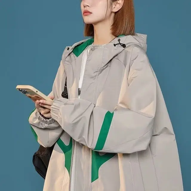 木木兔   潮流时尚秋季外套 情侣装 大码  美式潮牌宽松户外工装连帽休闲百搭学生登山服夹克 男女同款