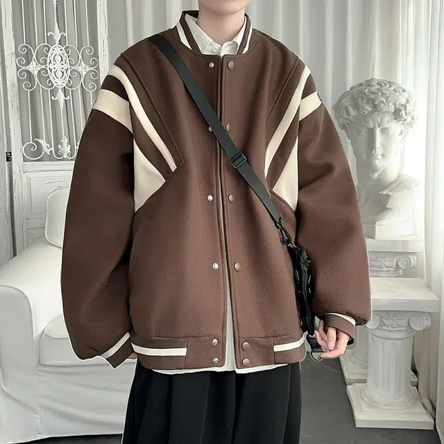 木木兔夹克 潮流时尚秋季男外套 美式复古 情侣装 大码 学生宽松休闲 简约日常通勤百搭 户外防风飞行员棒球服 青少年