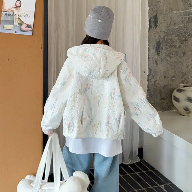 木木兔夹克 潮流时尚女童秋季外套 学生 百搭休闲 宽松连帽 中大童 初中生 时髦洋气防风