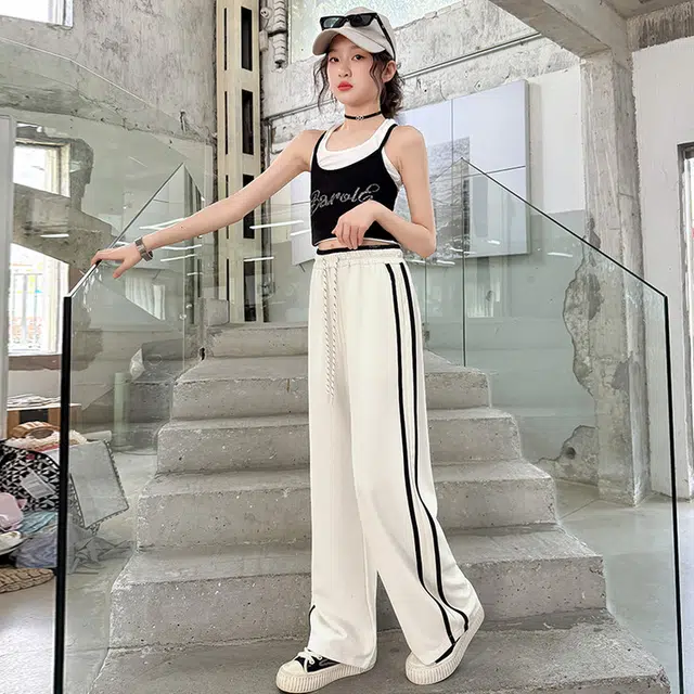 木木兔长裤 时髦洋气薄款夏季工装裤时尚女孩个性休闲运动裤