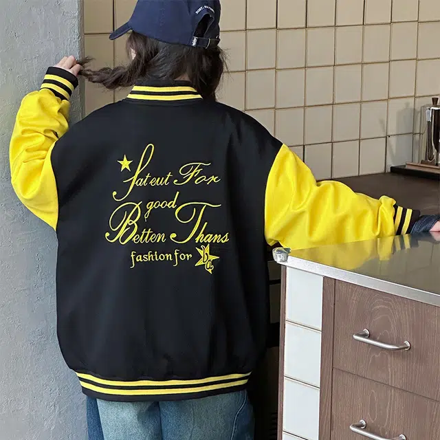 木木兔 棒球服 青春时尚男女童外套 学院风 宽松舒适秋季 简约百搭休闲运动字母潮流洋气 青少年