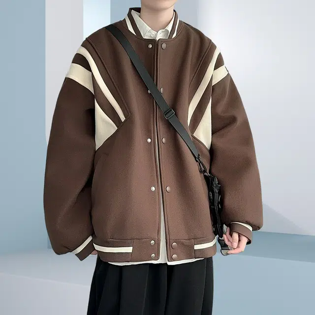 木木兔夹克 潮流时尚秋季男外套 美式复古 情侣装 大码 学生宽松休闲 简约日常通勤百搭 户外防风飞行员棒球服 青少年