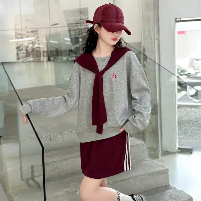 儿童款 木木兔裙装套装 髦洋气秋季女童裙子 大童 学院风甜美青春时尚三件套 柔软百搭潮流