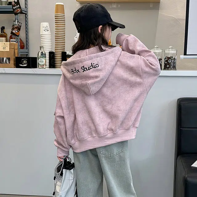 木木兔卫衣 潮流青春时尚 女童外套   秋季宽松舒适柔软 连帽休闲百搭 女孩学院风  中大童