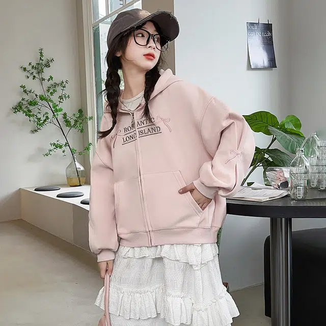 木木兔卫衣 潮流青春时尚 女童外套   宽松舒适柔软 连帽休闲百搭 女孩学院风  中大童简约