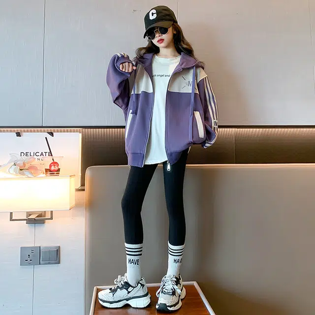 木木兔卫衣 潮流青春时尚 女童外套   宽松舒适柔软 连帽休闲百搭 女孩学院风  中大童个性