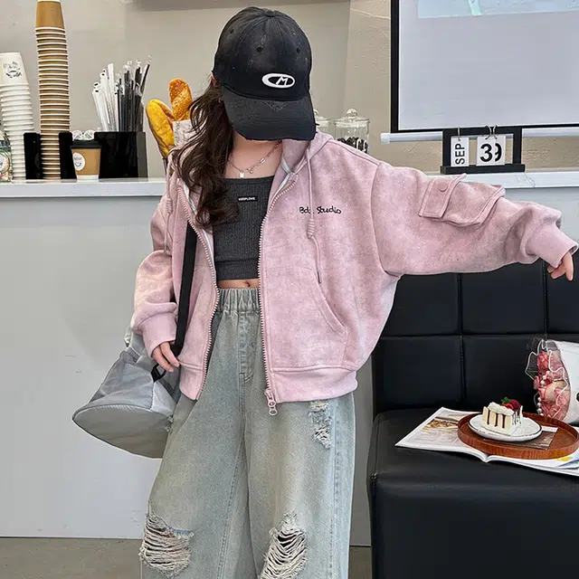 木木兔卫衣 潮流青春时尚 女童外套   秋季宽松舒适柔软 连帽休闲百搭 女孩学院风  中大童