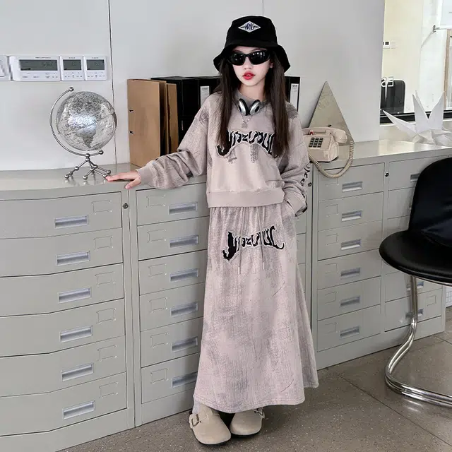 儿童款 木木兔裙装套装 时髦洋气秋季女童裙子 中大童学院风休闲两件套 柔软百搭潮流青春时尚