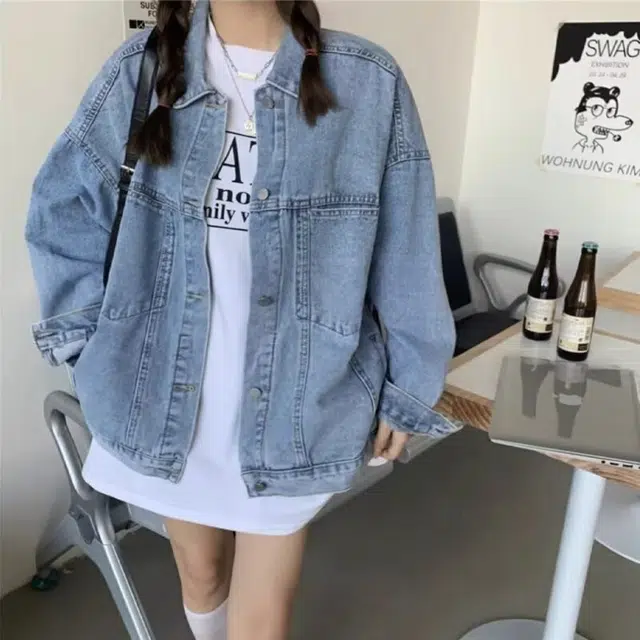 木木兔 潮流时尚秋季外套 情侣装 大码  简约百搭 宽松设计感小众复古港味上衣夹克 男女同款