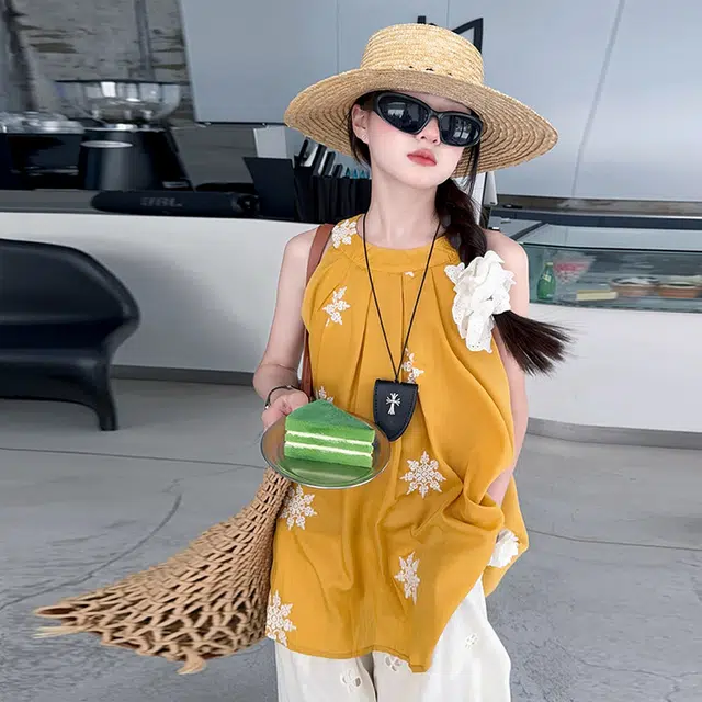 木木兔休闲运动套装 时髦洋气女童衣服潮流时尚女孩大童宽松舒适亲子装两件套