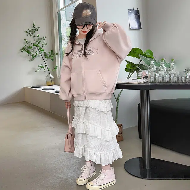 木木兔卫衣 潮流青春时尚 女童外套   宽松舒适柔软 连帽休闲百搭 女孩学院风  中大童简约