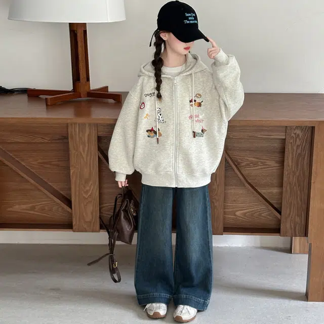 木木兔卫衣 潮流青春时尚 女童秋季外套   宽松舒适柔软 学生 连帽设计 休闲百搭 女孩学院风  中大童