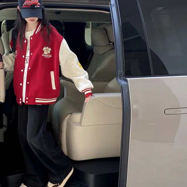 木木兔 棒球服 青春时尚 秋季女童外套 学院风 宽松舒适 学生 简约百搭休闲运动 潮流洋气 青少年