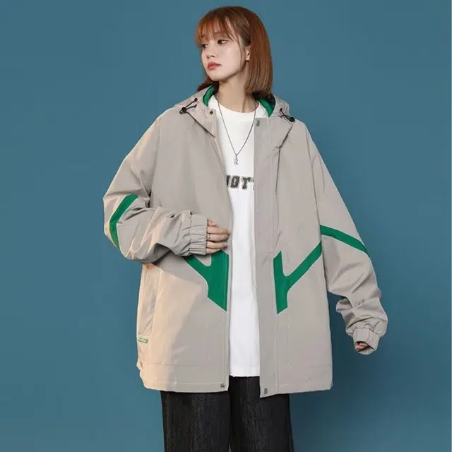 木木兔   潮流时尚秋季外套 情侣装 大码  美式潮牌宽松户外工装连帽休闲百搭学生登山服夹克 男女同款