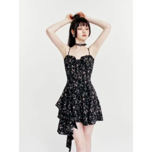 木木兔 碎花裙女纯欲风收腰显瘦短裙吊带连衣裙 女款