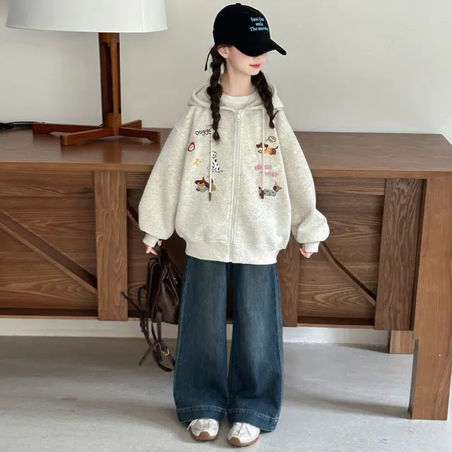 木木兔卫衣 潮流青春时尚 女童秋季外套   宽松舒适柔软 学生 连帽设计 休闲百搭 女孩学院风  中大童