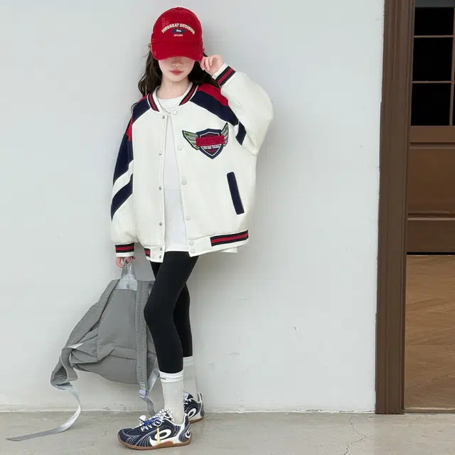 木木兔 棒球服 青春潮流时尚女大童外套学院风 宽松舒适春秋季 简约百搭休闲运动洋气 青少年