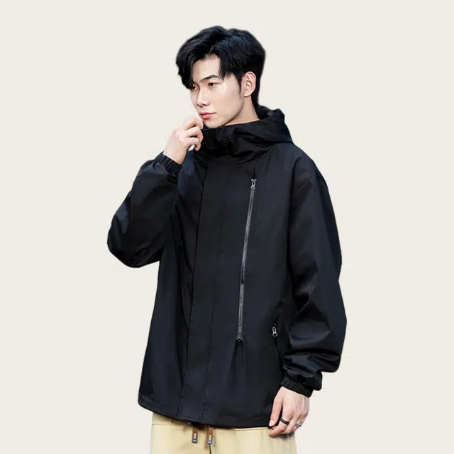 木木兔上装 潮流时尚秋季男外套 情侣装 大码冲锋衣 学生宽松 户外防风 日常通勤百搭 工装休闲运动夹克 青少年
